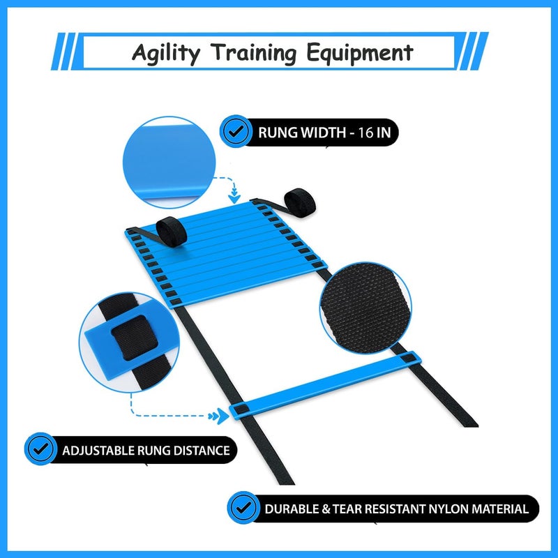 TGLITC Store Soccer Agility Training Equipment Set, Soccer Accessories 12 Rung 20Ft Agility Ladder, 12 Disc Cones, Solo Soccer Trainer, Jump Rope - Speed Training Equipment Gifts for boy - Image 4